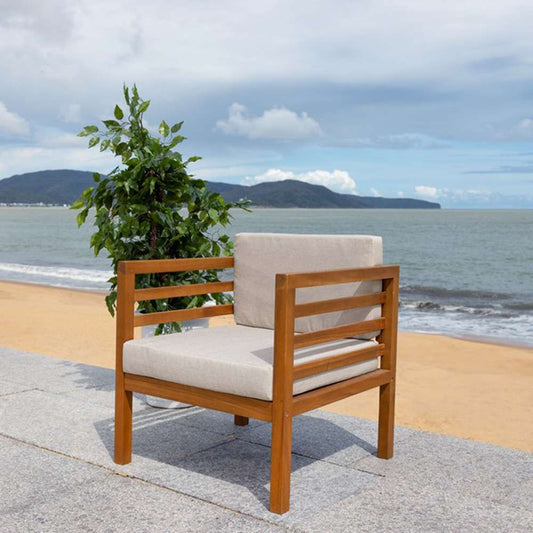 Safavieh - Kinnell Outdoor Armchair - Natural - Light Grey - PAT7301E veiw 2