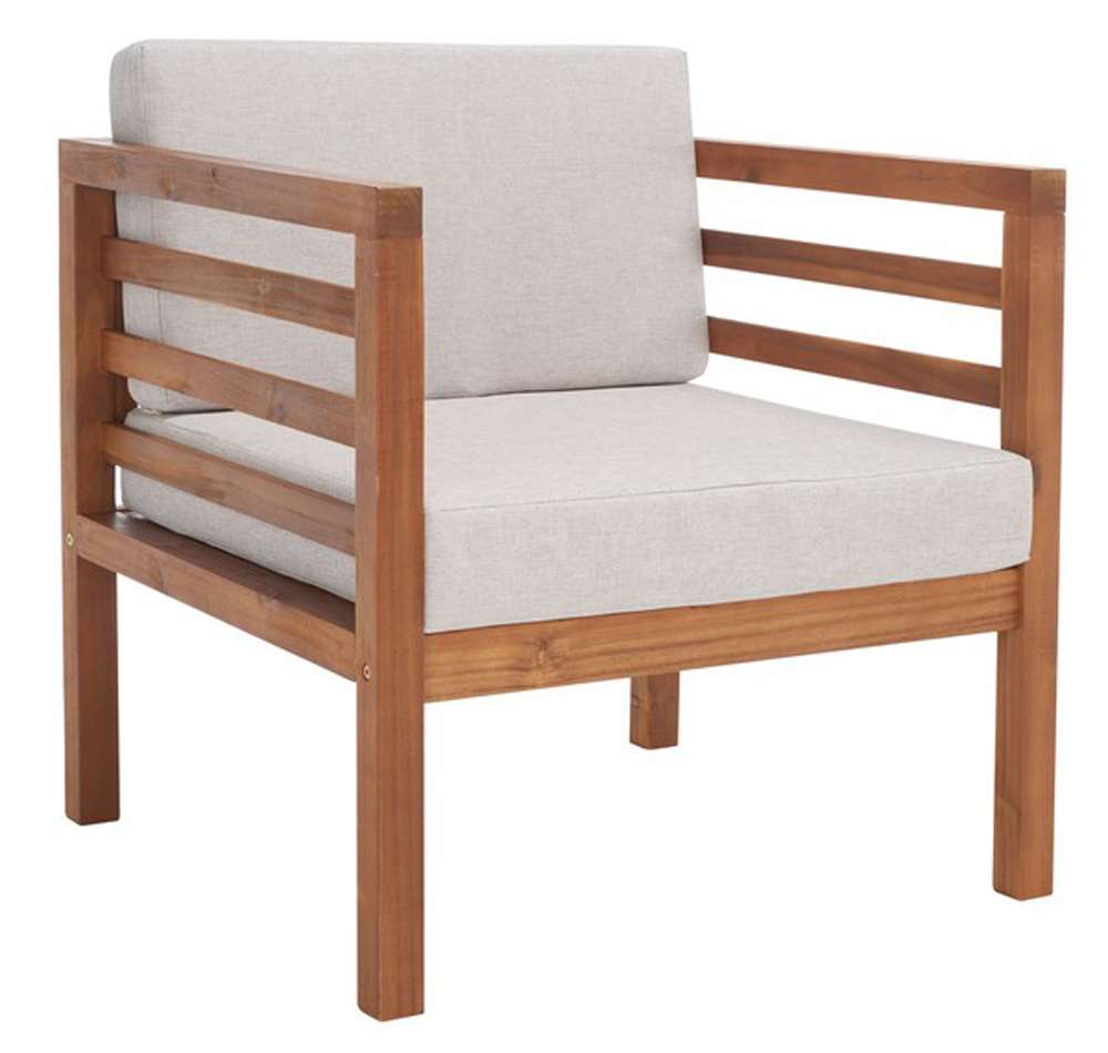Safavieh - Kinnell Outdoor Armchair - Natural - Light Grey - PAT7301E veiw 4