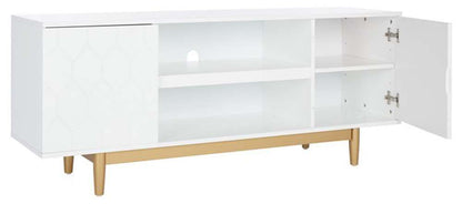 Safavieh - Kit 2 Shelf Pattern Mediastand - White - Gold - MED5013A veiw 4