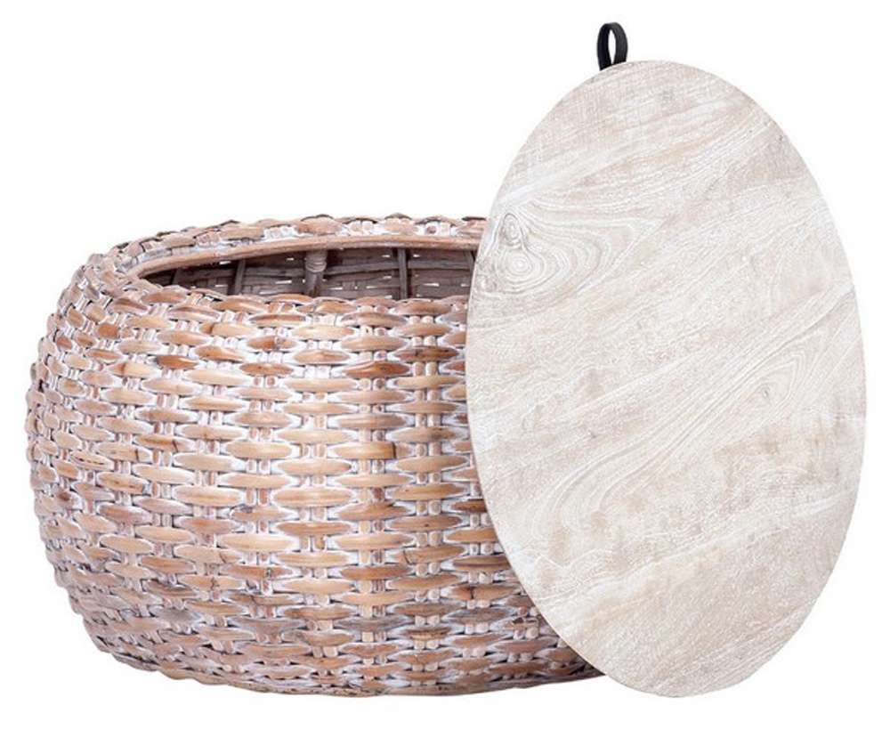 Safavieh - Klarysa Wood And Rattan Coffee - White Washed - COF6502A veiw 1