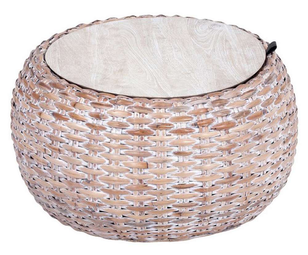 Safavieh - Klarysa Wood And Rattan Coffee - White Washed - COF6502A veiw 3