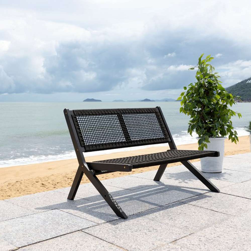 Safavieh - Kobina Outdoor Bench - Black - Black - PAT7304C veiw 2