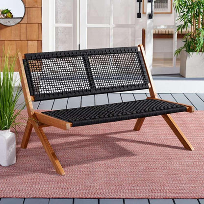 Safavieh - Kobina Outdoor Bench - Natural - Black - PAT7304E veiw 3