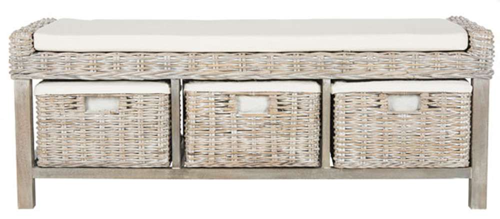 Safavieh - Kobutsu Storage Bench - White - White Washed - FOX6537A veiw 1