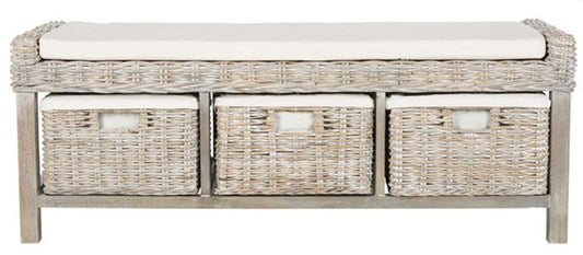Safavieh - Kobutsu Storage Bench - White - White Washed - FOX6537A veiw 1