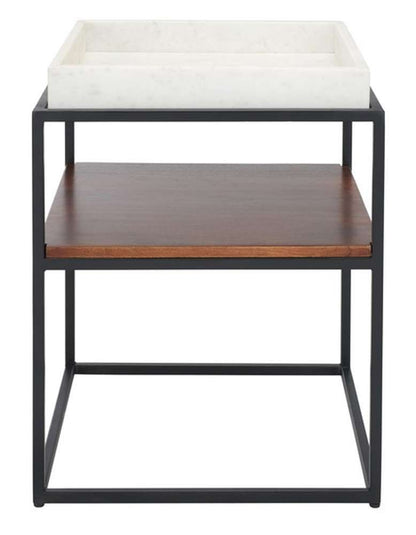 Safavieh - Kya 2 Tier Accent Table - White - Walnut - ACC3709A veiw 1