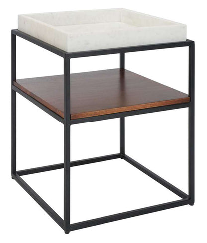 Safavieh - Kya 2 Tier Accent Table - White - Walnut - ACC3709A veiw 3