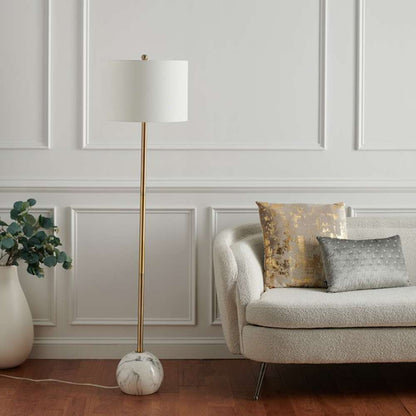 Safavieh - Kyrene 64in Floor Lamp - Gold - White Marble - FLL7003A veiw 1