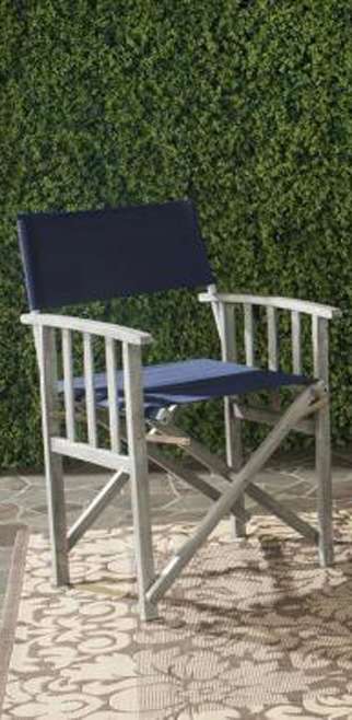 Safavieh - Laguna Director Chair - Grey - Navy  (Set of 2) - PAT7004D-SET2 veiw 1