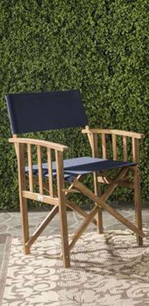 Safavieh - Laguna Director Chair - Natural - Navy  (Set of 2) - PAT7004E-SET2 veiw 1