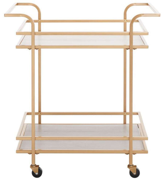 Safavieh - Lameris 2 Tier Bar Cart W Hndl - Matte Gold - Grey - BCT8011B veiw 1