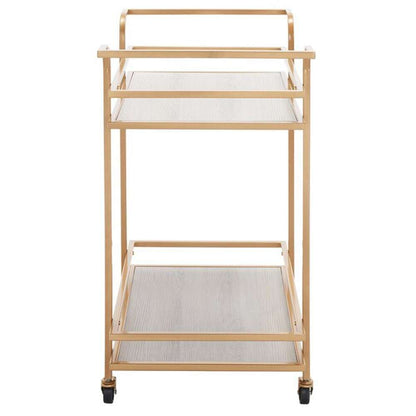 Safavieh - Lameris 2 Tier Bar Cart W Hndl - Matte Gold - Grey - BCT8011B veiw 3