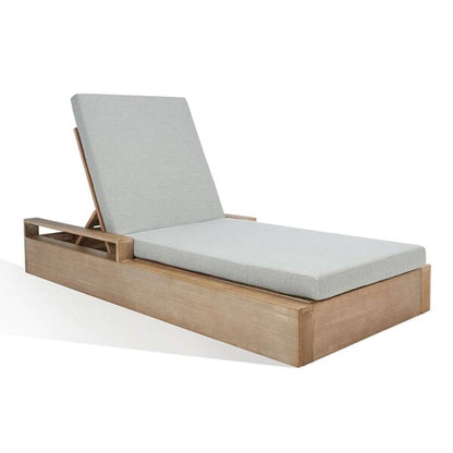 Safavieh - Couture - Lanai Wood Chaise Lounge Chair - Brown - Light Grey - CPT1039A veiw 3