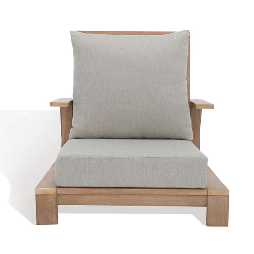 Safavieh - Couture - Lanai Wood Patio Chair - Brown - Light Grey - CPT1038A veiw 2