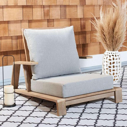 Safavieh - Couture - Lanai Wood Patio Chair - Brown - Light Grey - CPT1038A veiw 3