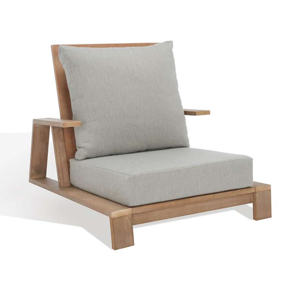 Safavieh - Couture - Lanai Wood Patio Chair - Brown - Light Grey - CPT1038A veiw 4
