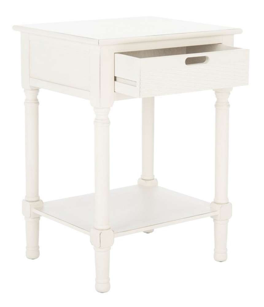 Safavieh - Landers 1 Drw Accent Table - Distressed White  - ACC5708A veiw 4