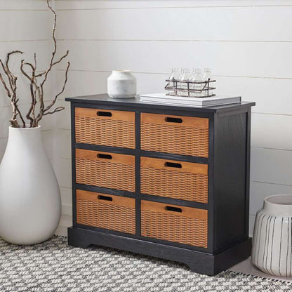 Safavieh - Landers 6Drw Storage Unit - Black - STG5700B veiw 2