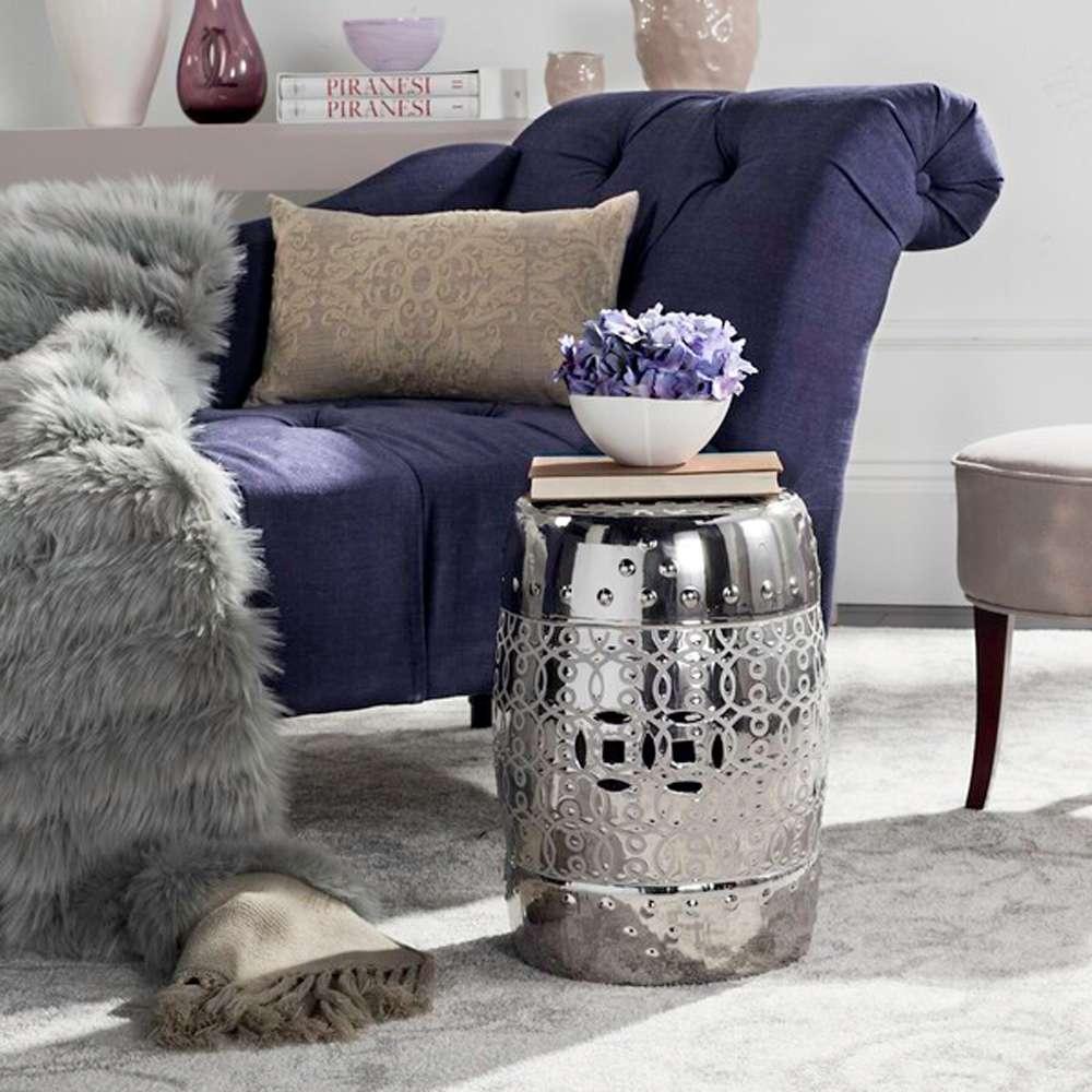 Safavieh - Lantana Garden Stool - Silver - ACS4545B veiw 1