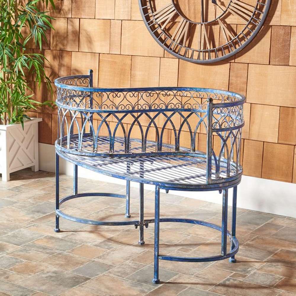 Safavieh - Lara Kissing Bench - Mossy Blue  - PAT5005C veiw 2
