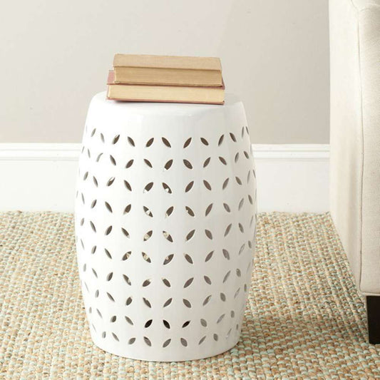 Safavieh - Latice Petal Garden Stool - White - ACS4509A veiw 1