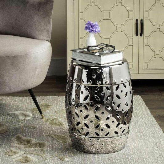 Safavieh - Lattice Coin Stool - Silver - ACS4510E veiw 1
