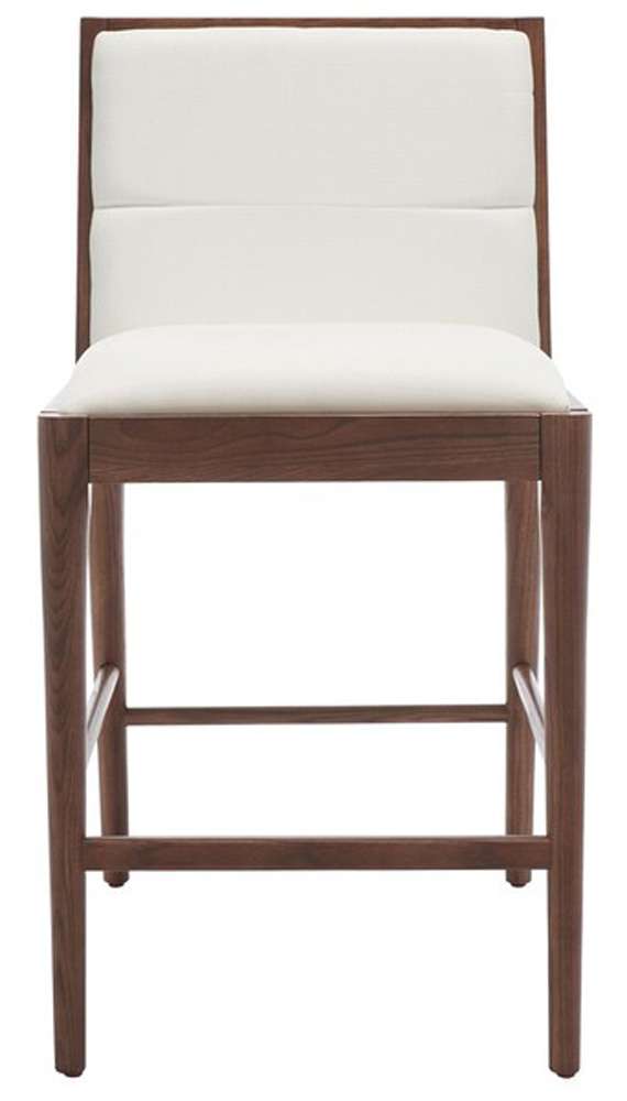 Safavieh - Couture - Laycee Linen Counter Stool - Walnut - White  (Set of 2) - SFV4147C-SET2 veiw 1