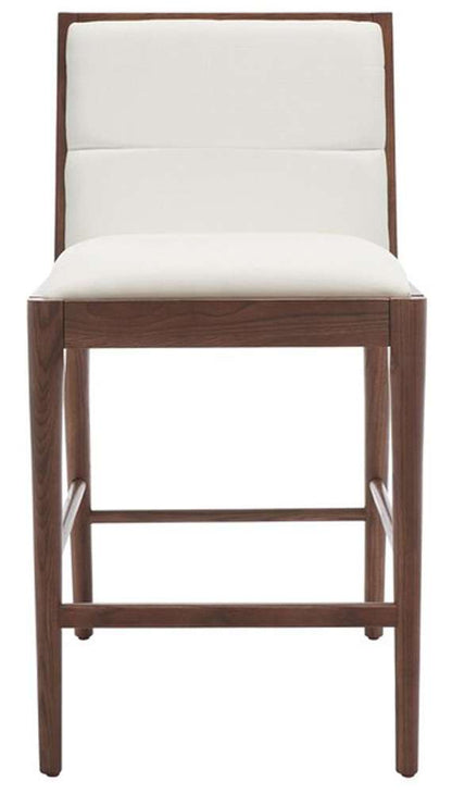 Safavieh - Couture - Laycee Linen Counter Stool - Walnut - White  (Set of 2) - SFV4147C-SET2 veiw 1
