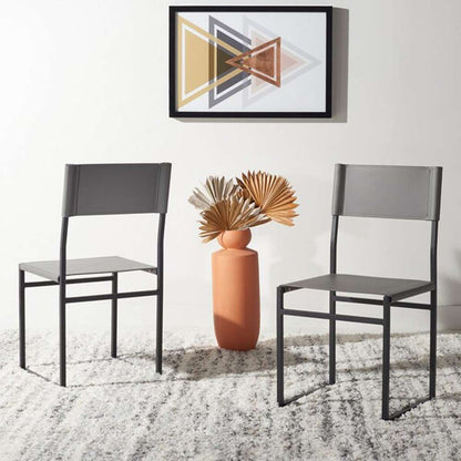 Safavieh - Layne Dining Chair - Grey - Black  (Set of 2) - DCH3003B-SET2 veiw 2