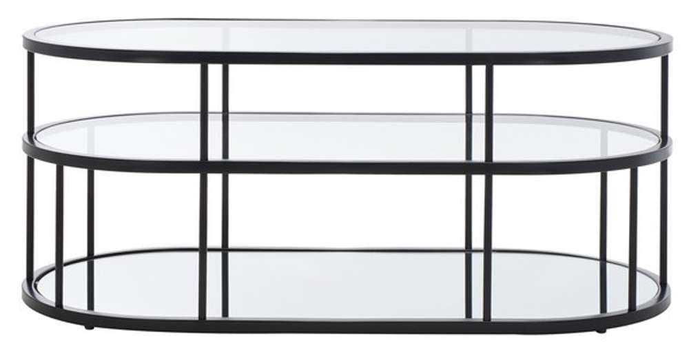 Safavieh - Layta 3 Shelf Coffee Table - Black - Clear - COF6402B veiw 1