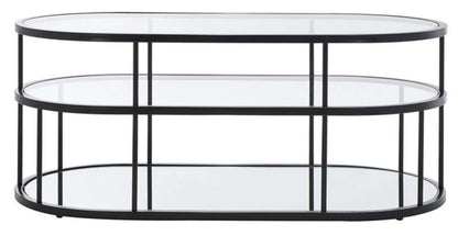 Safavieh - Layta 3 Shelf Coffee Table - Black - Clear - COF6402B veiw 1