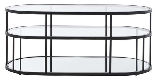 Safavieh - Layta 3 Shelf Coffee Table - Black - Clear - COF6402B veiw 1