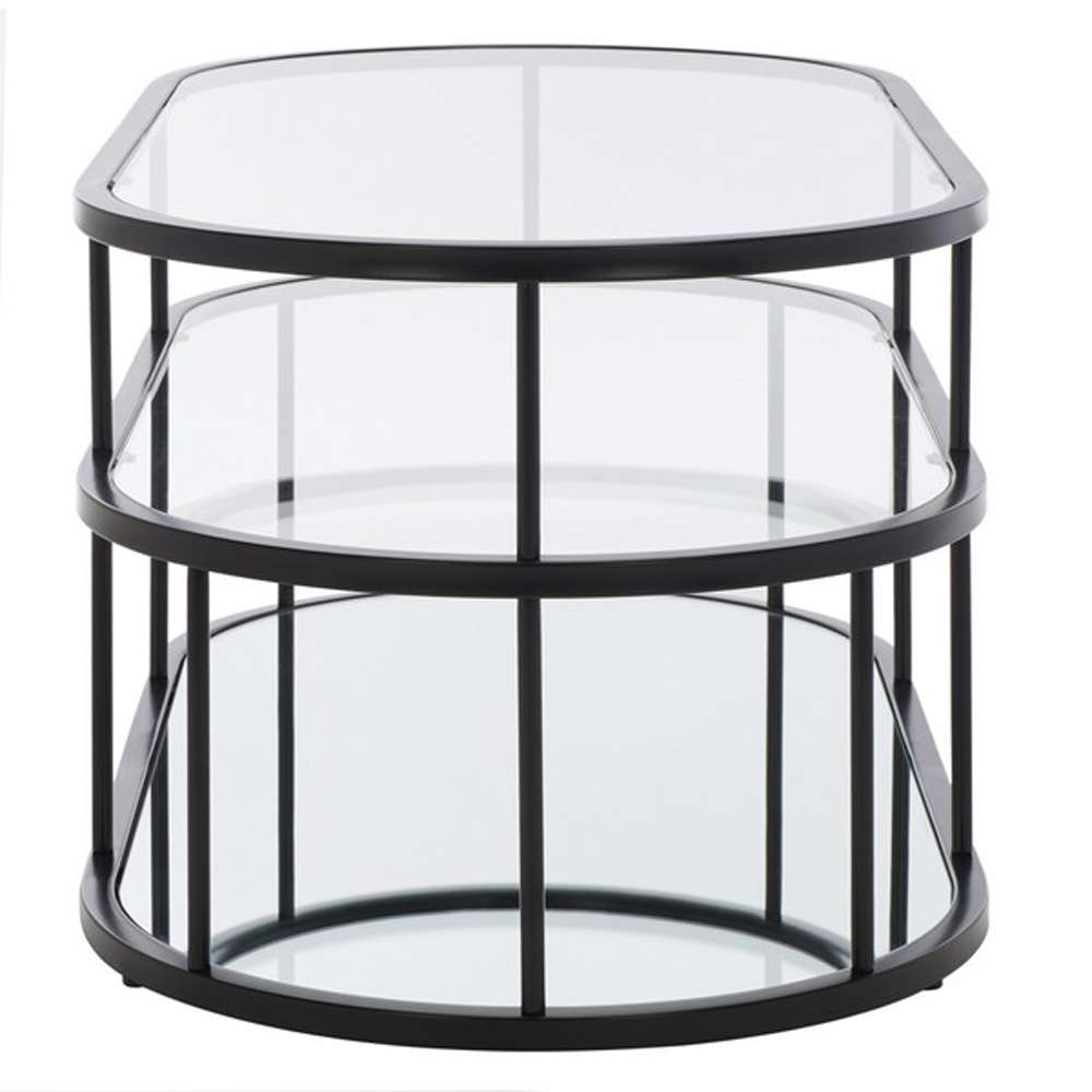 Safavieh - Layta 3 Shelf Coffee Table - Black - Clear - COF6402B veiw 4