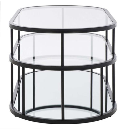 Safavieh - Layta 3 Shelf Coffee Table - Black - Clear - COF6402B veiw 4