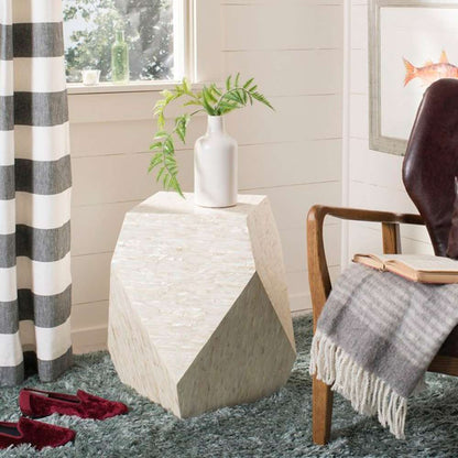 Safavieh - Lea Mosaic Geom Side Table - Multi - Light Beige - TRB1010A veiw 2