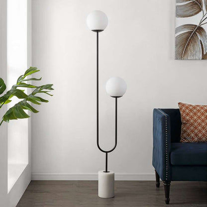Safavieh - Leif 2Lt 68in Floor Lamp - Black - White - FLL4092A veiw 1