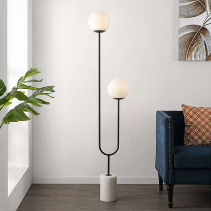 Safavieh - Leif 2Lt 68in Floor Lamp - Black - White - FLL4092A veiw 2