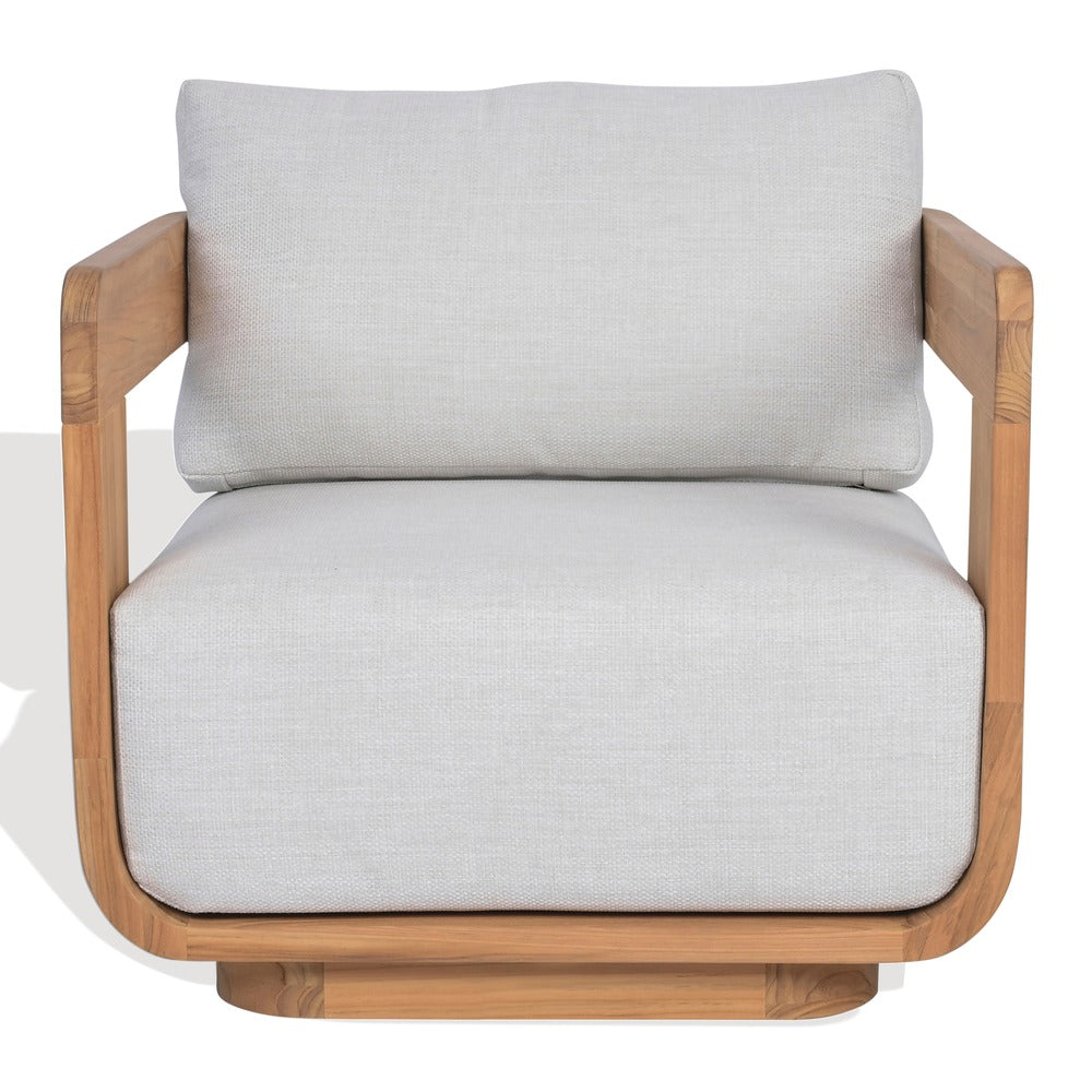 Safavieh - Leilani Brazilian Teak Patio Chair / Natural Teak / White - CPT1081A view 1