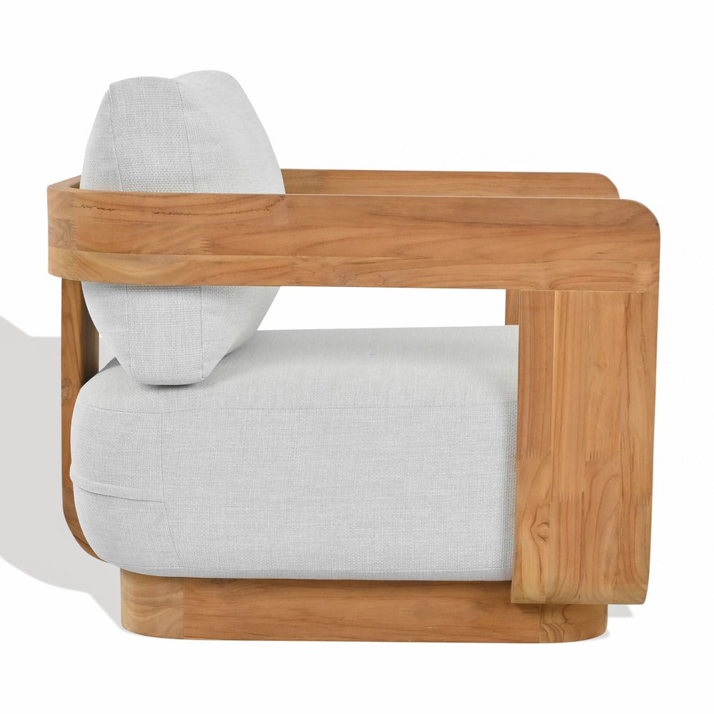 Safavieh - Leilani Brazilian Teak Patio Chair / Natural Teak / White - CPT1081A view 2