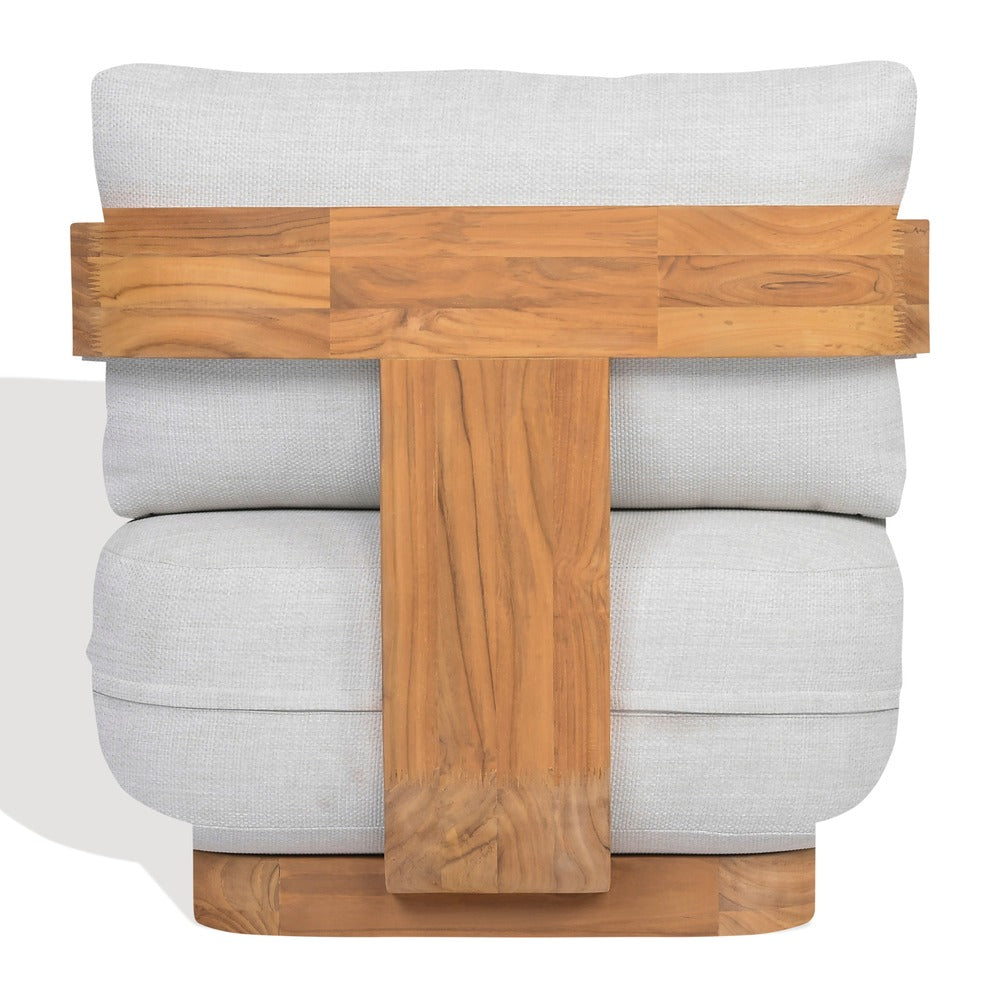 Safavieh - Leilani Brazilian Teak Patio Chair / Natural Teak / White - CPT1081A view 3
