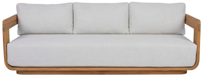 Safavieh - Leilani Brazilian Teak Patio Sofa / Natural Teak / White - CPT1082A view 1