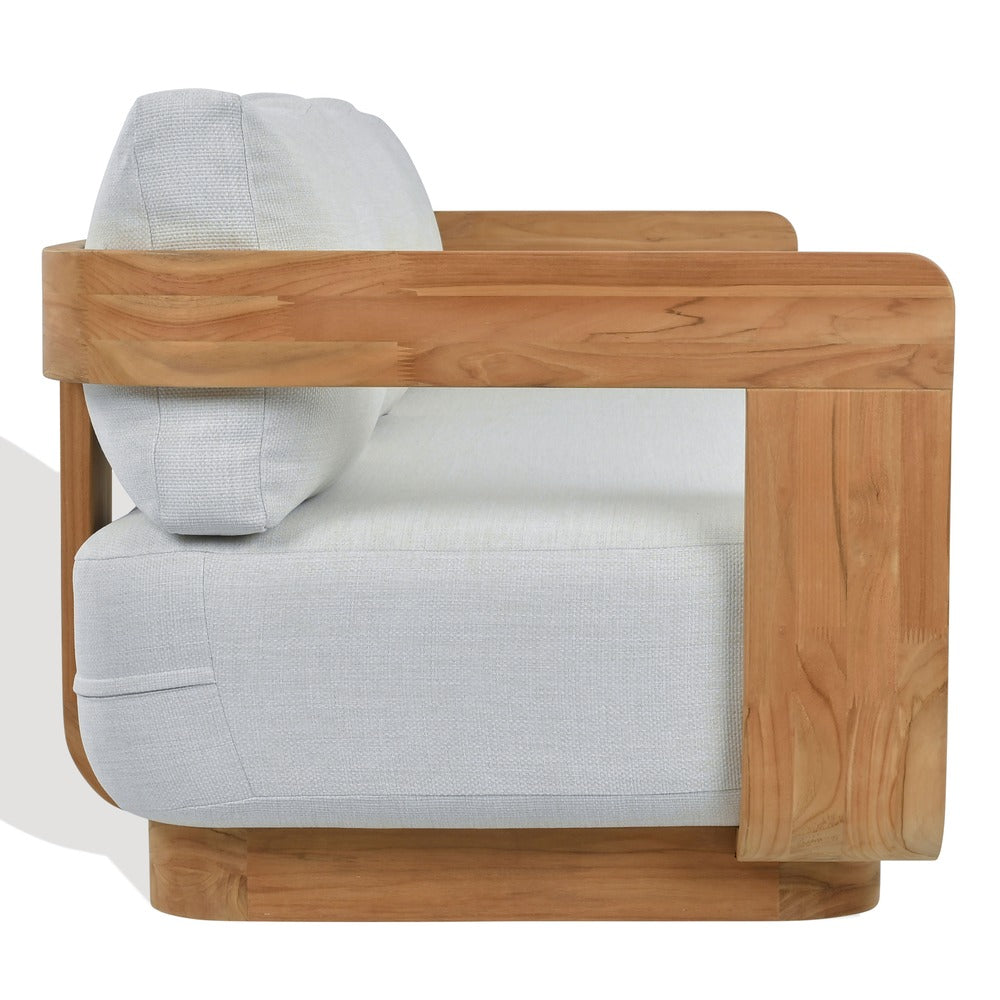 Safavieh - Leilani Brazilian Teak Patio Sofa / Natural Teak / White - CPT1082A view 2