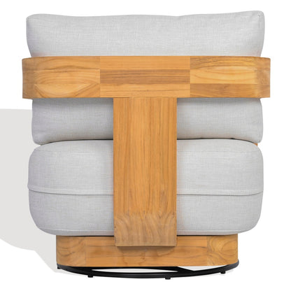 Safavieh - Leilani Brazilian Teak Swivel Patio Chair / Natural Teak / White - CPT1080A view 3
