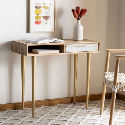 Safavieh - Leni Desk - Natural - Brass - DSK9003A veiw 3