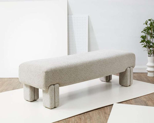 Safavieh - Couture - Leslee Upholstered Bench - Taupe - SFV5082A veiw 2