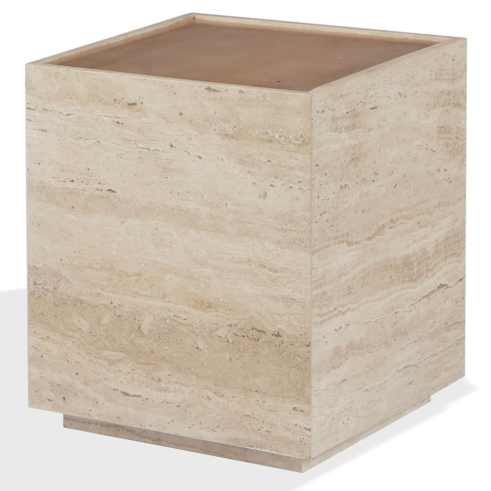 Safavieh - Leslianne Travertine And Wood Square Accent Table / Natural / Travertine - SFV5779A view 3