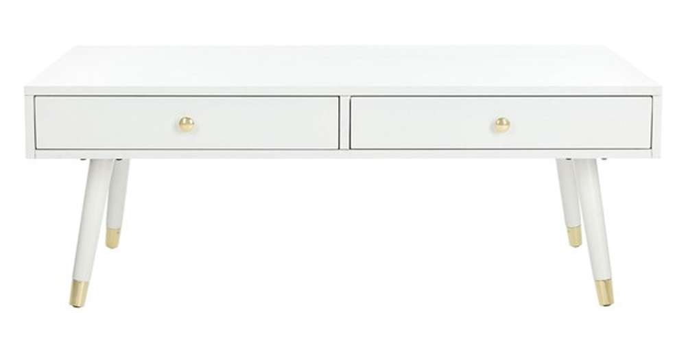 Safavieh - Levinson Gold Cap Coffee Table - White - Gold - FOX6304B veiw 1