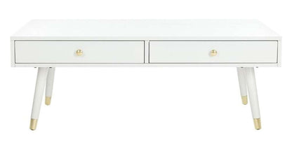 Safavieh - Levinson Gold Cap Coffee Table - White - Gold - FOX6304B veiw 1