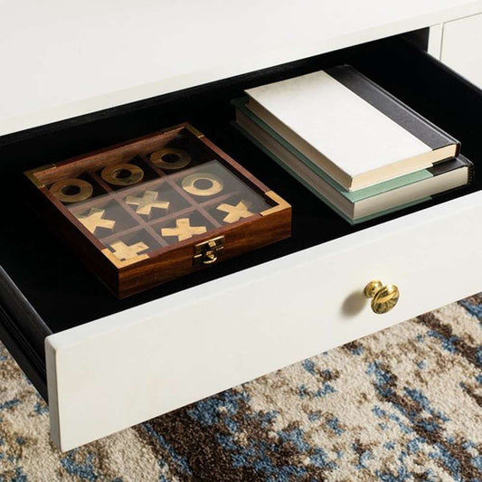 Safavieh - Levinson Gold Cap Coffee Table - White - Gold - FOX6304B veiw 2