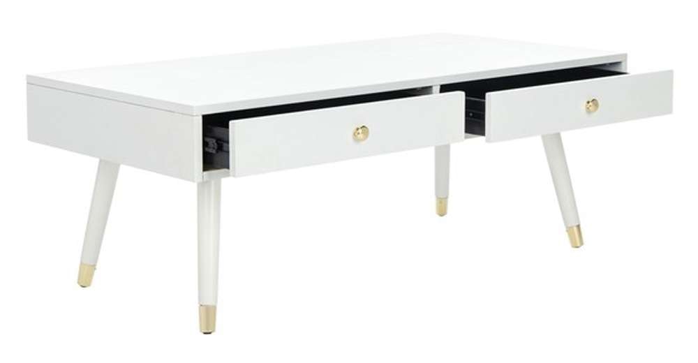 Safavieh - Levinson Gold Cap Coffee Table - White - Gold - FOX6304B veiw 4